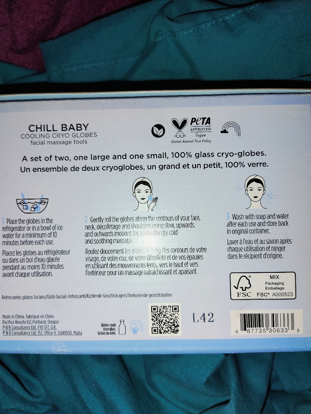 Pacifica Chill Baby Cryo Globes - Blue Glass Facial Massage Set - Picture 2 of 3